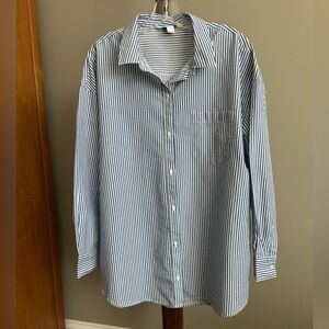 Old Navy Striped Button down Boyfriend Shirt size L